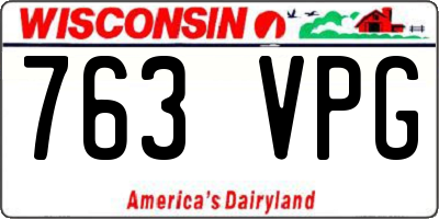 WI license plate 763VPG