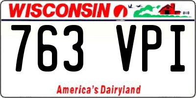 WI license plate 763VPI