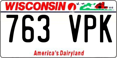 WI license plate 763VPK