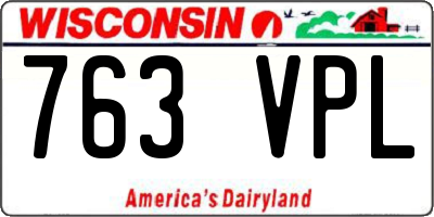 WI license plate 763VPL