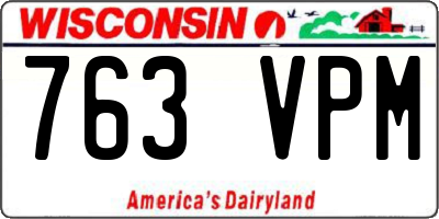 WI license plate 763VPM