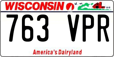 WI license plate 763VPR