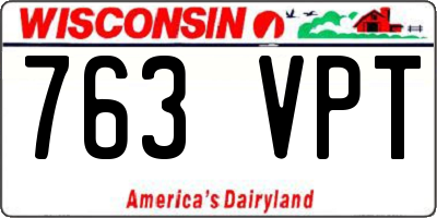 WI license plate 763VPT