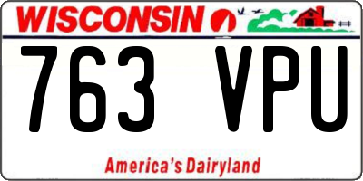 WI license plate 763VPU