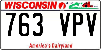 WI license plate 763VPV
