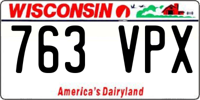 WI license plate 763VPX