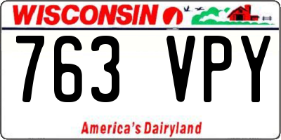 WI license plate 763VPY