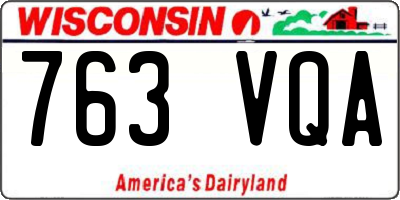 WI license plate 763VQA