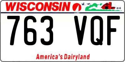 WI license plate 763VQF