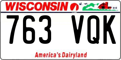 WI license plate 763VQK