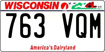 WI license plate 763VQM