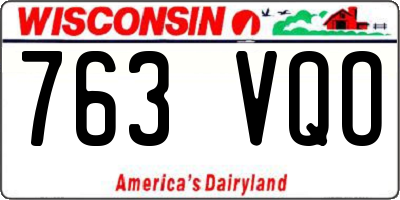 WI license plate 763VQO