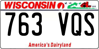 WI license plate 763VQS