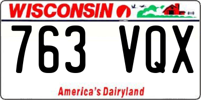 WI license plate 763VQX