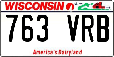 WI license plate 763VRB