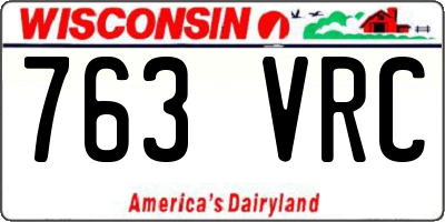 WI license plate 763VRC