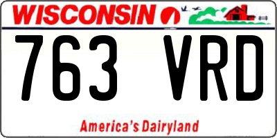 WI license plate 763VRD