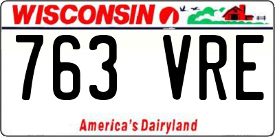WI license plate 763VRE