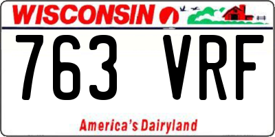 WI license plate 763VRF