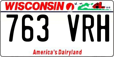 WI license plate 763VRH