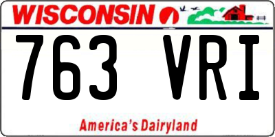 WI license plate 763VRI