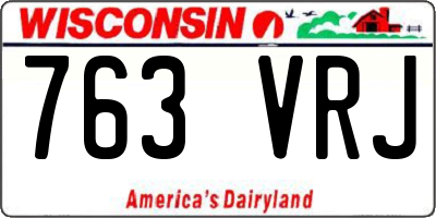 WI license plate 763VRJ