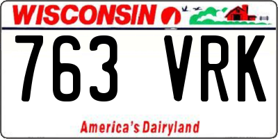 WI license plate 763VRK