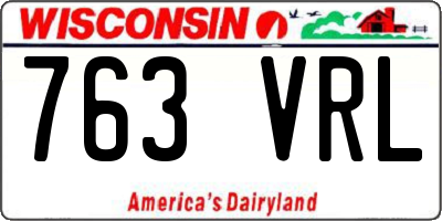WI license plate 763VRL