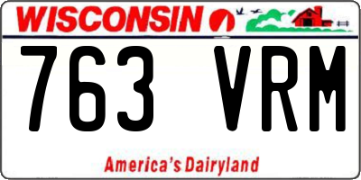 WI license plate 763VRM