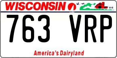 WI license plate 763VRP
