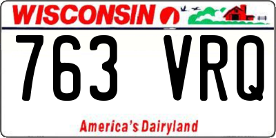 WI license plate 763VRQ