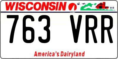 WI license plate 763VRR
