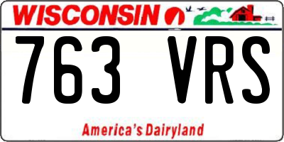 WI license plate 763VRS
