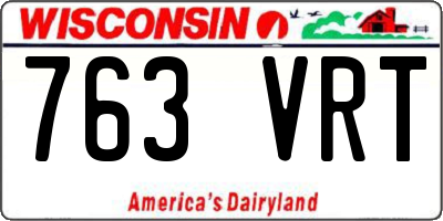WI license plate 763VRT