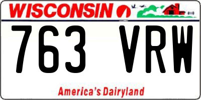 WI license plate 763VRW