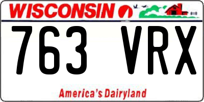 WI license plate 763VRX
