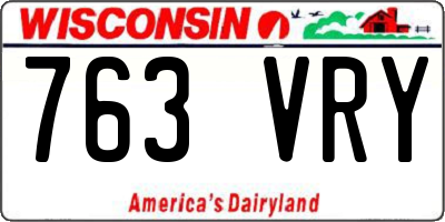 WI license plate 763VRY