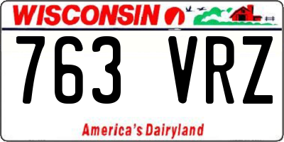 WI license plate 763VRZ
