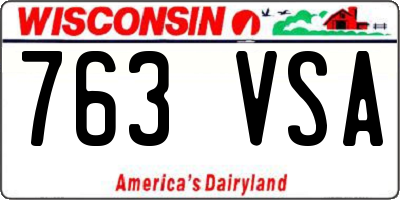 WI license plate 763VSA