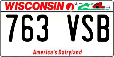 WI license plate 763VSB