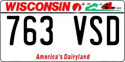 WI license plate 763VSD