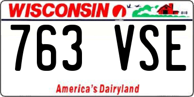 WI license plate 763VSE