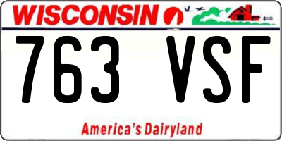 WI license plate 763VSF