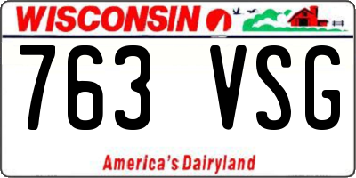 WI license plate 763VSG
