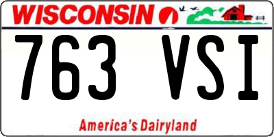 WI license plate 763VSI