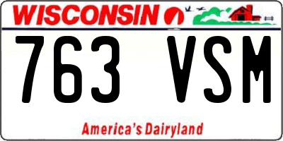 WI license plate 763VSM