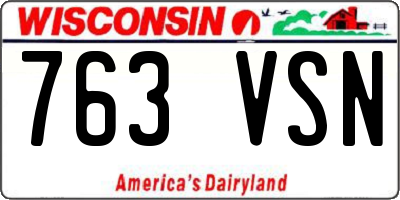 WI license plate 763VSN