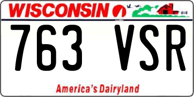 WI license plate 763VSR