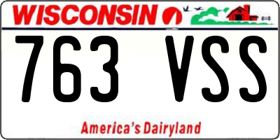 WI license plate 763VSS