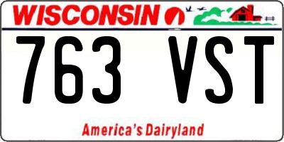 WI license plate 763VST